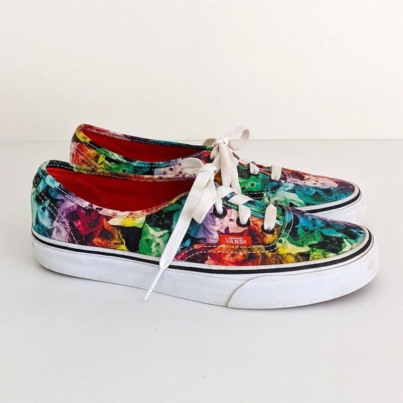 Vans Shoes - Vans for ASPCA Rainbow Printed Cats Low Top Lace-Up Sneakers Shoes Women's 7.5